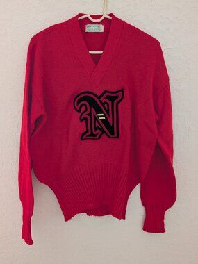 Vintage Imperial All Wool Worsted Letterman Sweater N Made in USA